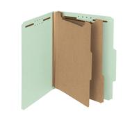 Carpeta de clasificaci n Smead de cart n prensado 100 % reciclado, 2 separadores, 5 cm, tama o carta, gris/verde, 10 por caja (14023)