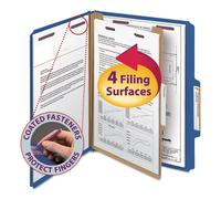 Carpeta de clasificaci n Smead, tama o carta 2/5, centro a la derecha, 1 separador, azul oscuro, 10 por caja (13732)