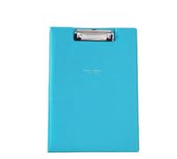 Carpeta de Colores Pastel Surtidos A5A4, portapapeles de Prueba, Carpeta de Archivos, Suministros de Oficina, Carpeta de Cuero con broches de presión(BLU,A4)