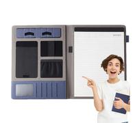 Carpeta de conferencias de negocios, organizador de reuniones multifuncional A4, carpeta de negocios, soporte para teléfono móvil, carpeta de documentos adjunta para entrevistas, aula