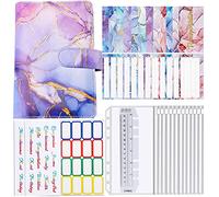 Carpeta de Cuaderno 6 Anillas Budget Binder Libreta para Ahorrar,Archivador Ahorro de Dinero Bolsas de Carpeta Agenda de Ahorro con 12 Sobres Organizador de Dinero Clasificador de Presupuesto