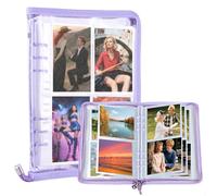 Carpeta de Cuaderno A5, Bolsillo de Clip de Cremallera Kpop Album Scrapbook con 30 Páginas Carpeta de Hojas Sueltas PVC Transparente Suave, Photocard Binder Kpop para Coleccionistas