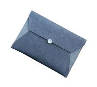 Carpeta de cuero A4, bolsa for documentos de gran capacidad, maletín de negocios, funda impermeable for computadora portátil, organizador de oficina(Blue B)