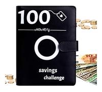 Carpeta de desafío de sobres - Carpeta de ahorros | Kit de desafío de ahorro Carpeta planificadora con cubierta - Carpeta de presupuesto de 100 días Organizador de dinero para billetes, efectivo, mone