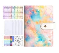 Carpeta de dinero A6, organizador, rastreador de gastos, organizador de facturas de desafío con 12 tarjetas, carpeta de ahorros con de sobre, perfecto para finanzas personales