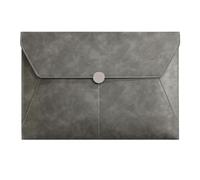 Carpeta de documentos de cuero, tamaño A4, tipo sobre, for negocios, contratos, datos, tamaño: 240 x 347 mm.(Grey)