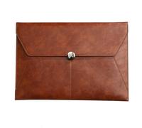 Carpeta de documentos de cuero, tamaño A4, tipo sobre, for negocios, contratos, datos, tamaño: 240 x 347 mm.(Brown)