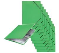 Carpeta de esquinas Leitz Recycle A4, paquete de 10, para 250 hojas, verde | Para almacenar documentos; solapas interiores los mantienen seguros; capacidad para hasta 250 hojas A4.