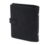 Carpeta de fieltro de 4 anillas con bolsillo para tarjetas, ranura elástica para bolígrafo, 18,5 x 23 cm, fundas recargables (papel interior no incluido) cuaderno de fieltro con páginas reemplazables