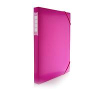 Carpeta de Gomas - Caja de Proyectos A4+ con Cierre de Gomas - REF.52511-FU- Lomo de 25 cm. En 12 Colores Colorline by Office Box - Fabricado en Polipropileno 100% Reciclable (Fucsia)