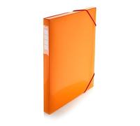 Carpeta de Gomas - Caja de Proyectos A4+ con Cierre de Gomas - REF.52511-NA- Lomo de 25 cm. En 12 Colores Colorline by Office Box - Fabricado en Polipropileno 100% Reciclable (Naranja)