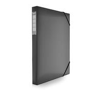 Carpeta de Gomas - Caja de Proyectos A4+ con Cierre de Gomas - REF.52511-NE- Lomo de 25 cm. En 12 Colores Colorline by Office Box - Fabricado en Polipropileno 100% Reciclable (Negro)