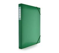 Carpeta de Gomas - Caja de Proyectos A4+ con Cierre de Gomas - REF.52511-VO- Lomo de 25 cm. En 12 Colores Colorline by Office Box - Fabricado en Polipropileno 100% Reciclable (Verde Oscuro)