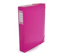 Carpeta de Gomas - Caja de Proyectos A4+ con Cierre de Gomas - REF.55011-FU- Lomo de 50 cm. En 12 Colores Colorline by Office Box - Fabricado en Polipropileno 100% Reciclable (Fucsia)