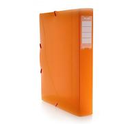 Carpeta de Gomas - Caja de Proyectos A4+ con Cierre de Gomas - REF.55011-NA- Lomo de 50 cm. En 12 Colores Colorline by Office Box - Fabricado en Polipropileno 100% Reciclable (Naranja)