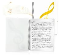 Carpeta de Música A4, Carpeta de Música para Coro 40 Páginas, Plástico Impermeable para Partituras Piano Guitarra Violín, Blanco