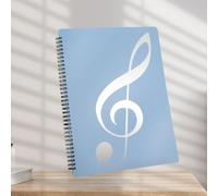 Carpeta de música con capacidad de 40 páginas, soporte flexible de ABS para partituras contemporáneas y libros de canciones, resistente al agua, transparente (azul)