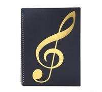 Carpeta de música con capacidad de 40 páginas, soporte flexible de ABS para partituras contemporáneas y libros de canciones, resistente al agua, transparente (dorado)