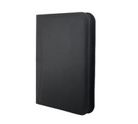 Carpeta de negocios cuero PU con cremallera organizador cartera funda para tableta currículum entrevista documento planificador agenda hombres mujeres y