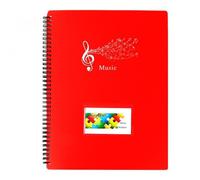 Carpeta de Partituras, Carpeta de Archivos de Música, Carpeta Partituras Piano File, Tamaño A4 Carpeta de Partituras, 30 Bolsillos/60 Páginas para Músicos, Escuela, Hogar (Rojo)