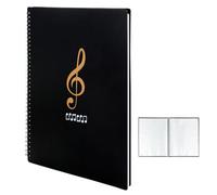 Carpeta de Partituras Musicales - Carpeta Anillas A4 Carpeta de Música Multifuncional con 50 compartimentos/100 páginas ideal para partituras dibujos y almacenamiento de fotos (negro)