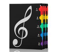 Carpeta de partituras para partituras, cuaderno de partituras A4, carpeta de presentación A4, carpeta de notas para hojas de partituras, carpeta de plástico para conciertos, 60 bolsillos Clef (negro