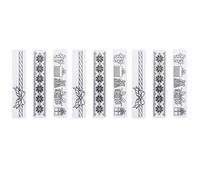 Carpeta de plástico con estampado de flores, juego de 9 piezas, plantilla de manualidades de papel para hacer tarjetas, álbumes de recortes, invitaciones, sobres, material