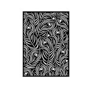 Carpeta de plástico de tamaño A6 (4-1/8 x 5-13/16 pulgadas, patrón de plumas grandes) para manualidades, impresiones texturizadas de plástico para hacer tarjetas, álbumes de recortes