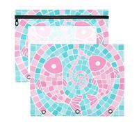 Carpeta de plástico multiusos para carpetas de papel A4, 2 unidades, suministros universitarios para profesores, estilo Piscis, azul y rosa