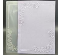 Carpeta de plástico para repujado, 12,7 x 17,8 cm, borde de flores, manualidades, impresiones texturizadas de plástico para hacer tarjetas, álbumes de recortes