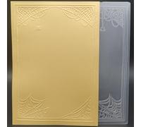 Carpeta de plástico para repujado, 5 x 7 pulgadas, marco de telaraña de Halloween, manualidades, impresiones texturizadas de plástico para hacer tarjetas, álbumes de recortes