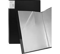 Carpeta de portafolio para obras de arte, carpeta de portafolio de arte, 2 paquetes de 11 x 17 pulgadas, libro de demostración, carpeta negra con carpeta de película protectora con funda de plástico,