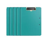 Carpeta de portapapeles cubierta plegable, carpeta doble Clip resistente PP, organizador archivos contrato, suministros oficina, expansión, 5 uds(Blue)