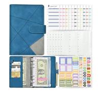 Carpeta de presupuesto A6 con 6 anillas de hojas sueltas recargable | Carpeta de ahorro para hombres y mujeres