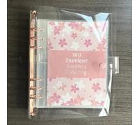 Carpeta de presupuesto para 100 días de ahorro, organizador financiero portátil con diseño de hojas sueltas y amplio almacenamiento (rosa)