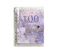 Carpeta de sobres, carpeta de desafío de 100 sobres, carpeta de ahorro de presupuesto A5, organizador de planificación de dinero, rastreador financiero reutilizable, libro de sistema de sobres de