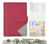 Carpeta de sobres para efectivo con 6 anillas, hojas sueltas, hebilla | Carpeta de ahorro para presupuestos, ahorro de dinero, dinero en efectivo, hojas sueltas, libro de 6 anillas