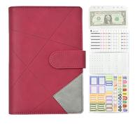 Carpeta de sobres para efectivo con 6 anillas, hojas sueltas y hebilla | Carpeta de ahorro para presupuestos, ahorro de dinero, dinero en efectivo, hojas sueltas, libro de 6 anillas