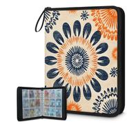 Carpeta de tarjetas de 9 bolsillos, 900 bolsillos con cierre de cremallera (tótem de tribu de girasoles)