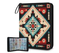 Carpeta de tarjetas de 9 bolsillos, 900 bolsillos con cierre de cremallera (tótem rojo y verde)