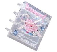 Carpeta de tarjetas fotográficas de 4 anillas, carpeta transparente reutilizable para tarjetas fotográficas, álbum de calcomanías con 20 páginas interiores y diseño de cinta de ballet, carpeta