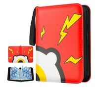 Carpeta de tarjetas para tarjetas de Pokémon con 4 bolsillos con soporte para 440 tarjetas, soporte para álbum de coleccionista de tarjetas coleccionables con cremallera