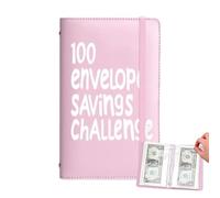 Carpeta Desafío 100 Sobres - Monedero Ahorrador De Presupuesto | Carpeta Desafío Sobres Para Efectivo | Para Escuela Y Hogar, Ahorra $5050, 11x17,8x2cm | Ahorrar $5050 Divertido Y Fácil