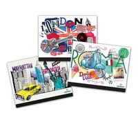 Carpeta dibujo 26x33 ciudades con gomas Creative Studio