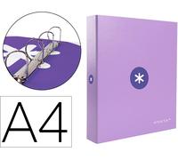 Carpeta Din A4 Rayado 4 Anillas 40 Mm Color Lavanda Mixto - ANTARTIK