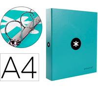 Carpeta Din A4 Rayado 4 Anillas 40 Mm Color Menta Mixto - ANTARTIK