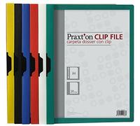 Carpeta Dossier Clip PRAXTON Din-A4 Negro, Pack x5