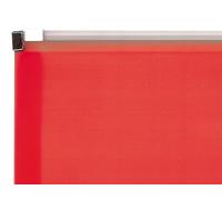 Carpeta dossier liderpapel a6 cierre de cremallera rojo translucido.