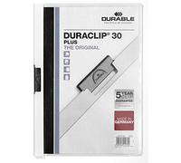 Carpeta Duraclip 30 Plus duradera, lámina dura, hasta 30 hojas A4, blanca, 221302