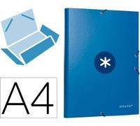Carpeta Elástica Antartik Din A4 3 Fichas Cartón Forrado Color Azul Oscuro